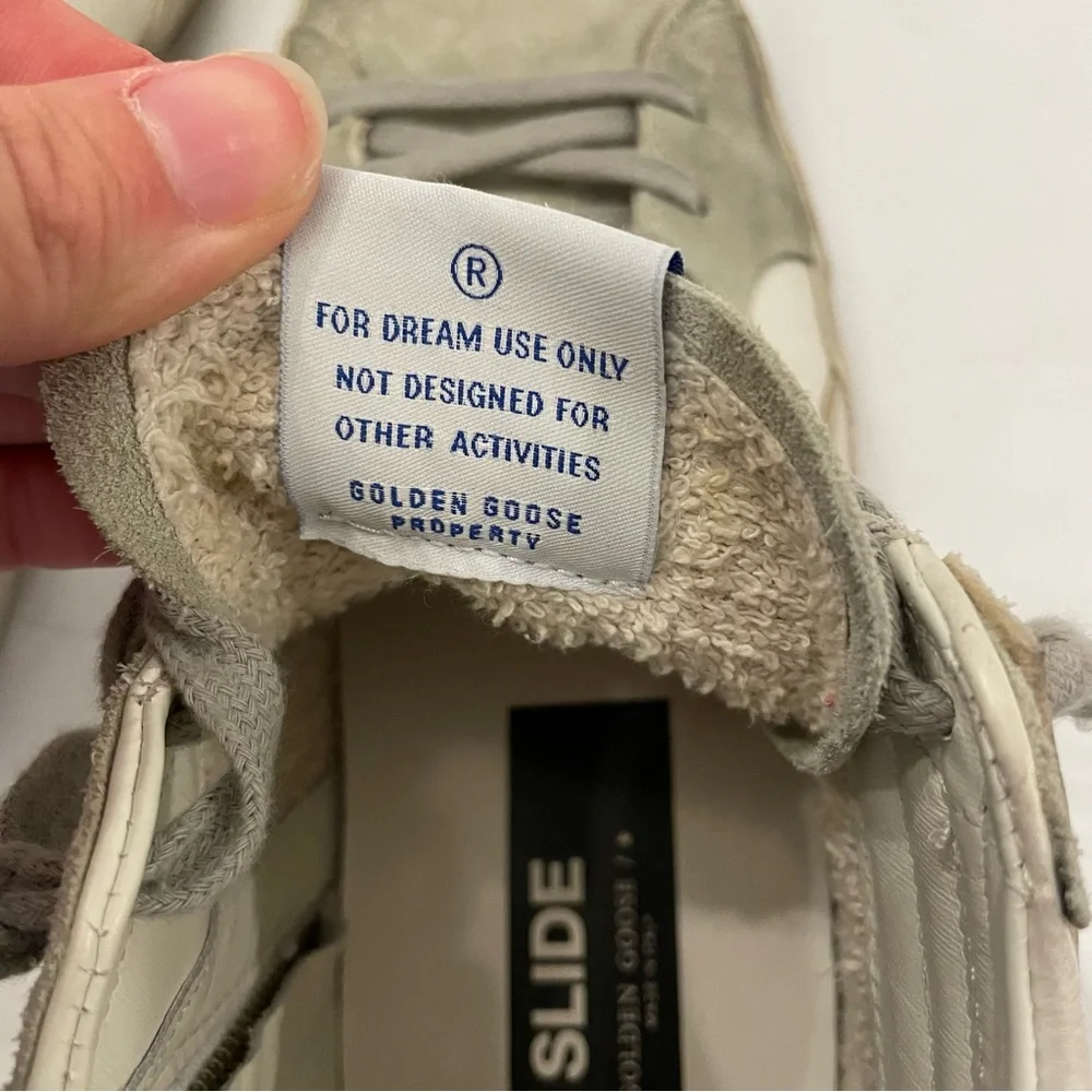 Golden Goose High Top Slide in Leather with Suede Details size 41, US Women's 11